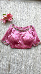 Pink silk hand made blouse
