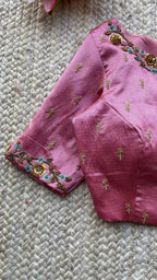 Pink silk hand made blouse