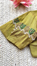 Fenugreek yellow silk hand made blouse