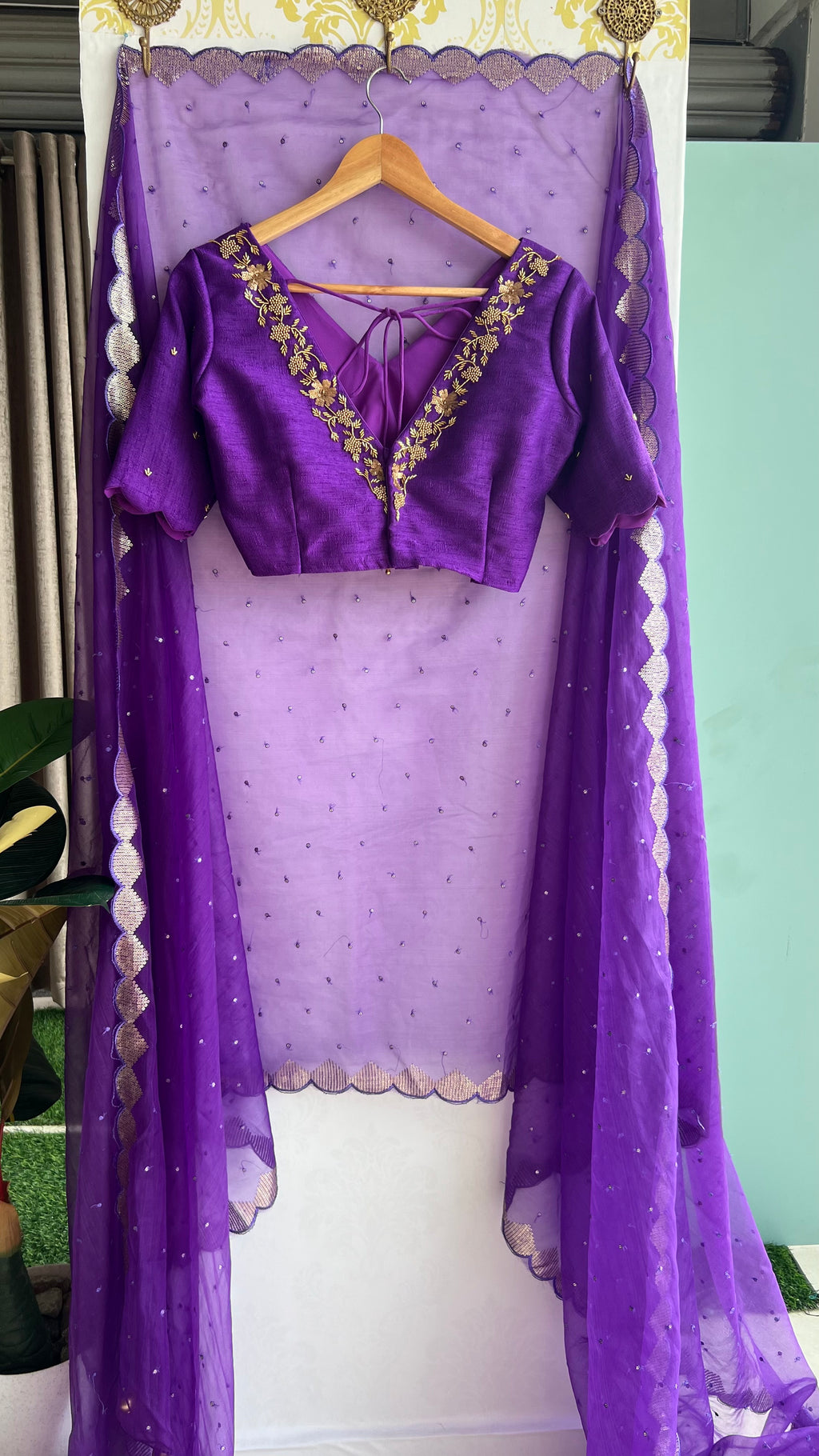 Silk blouse hand work design 1013
