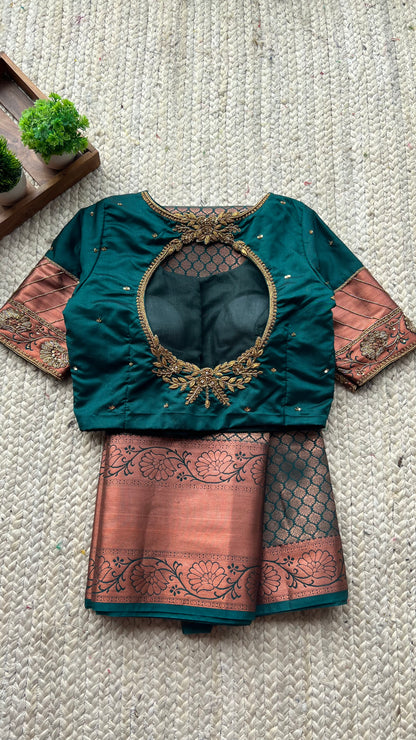 Silk blouse hand work design 1023