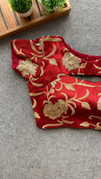 Maroon red embroidery blouse