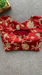 Maroon red embroidery blouse