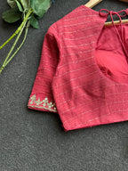 Pink heavy embroidery work blouse