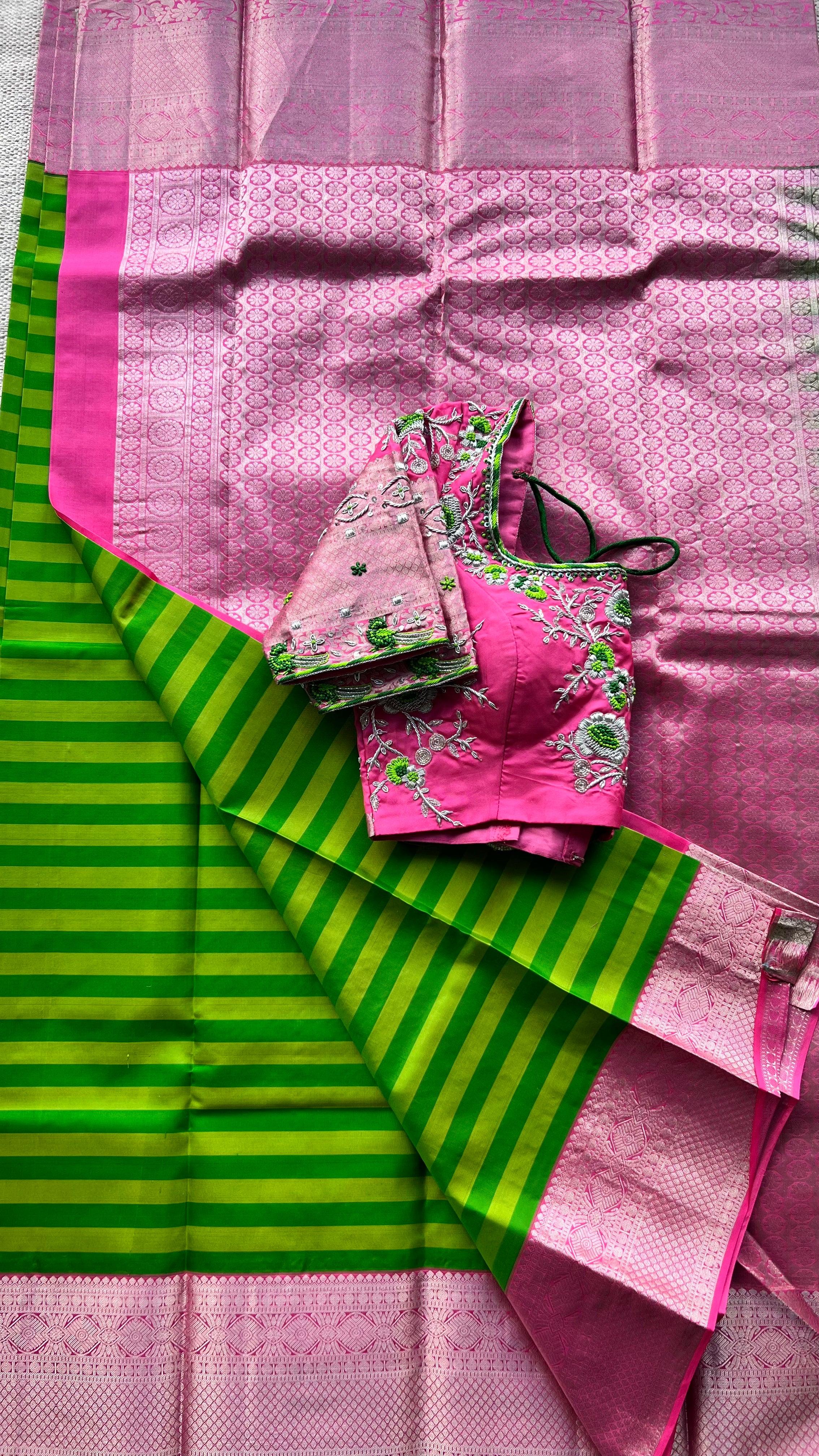 Silk blouse hand work design 1004