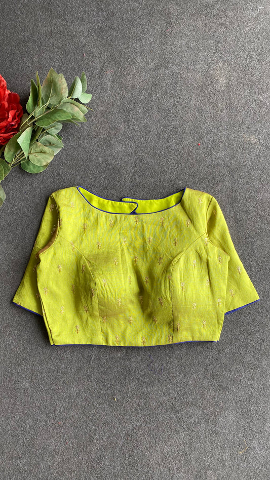 Parrot green embroidered blouse