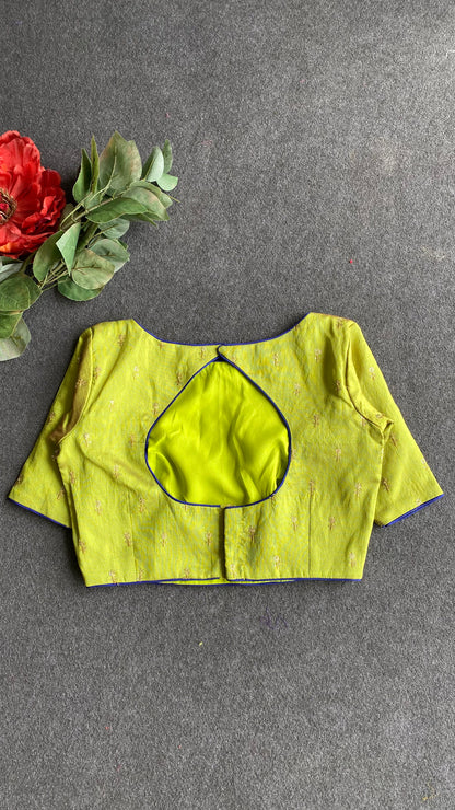 Parrot green embroidered blouse