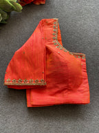 Orange silk heavy hand worked blouse