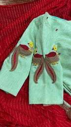 Silk blouse hand work design 1022