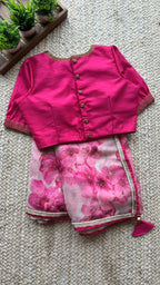 Pink silk hand worked blouse ( only blouse)