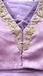 Onion pink organza Saree with Handmade Blouse