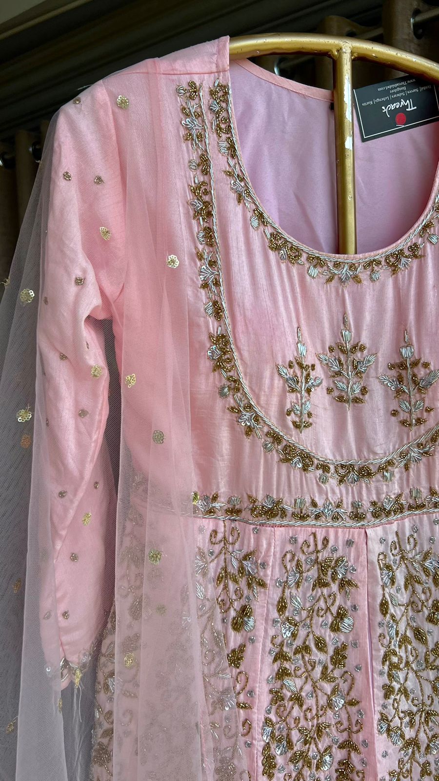 Powder Pink embroidered ethnic lehenga