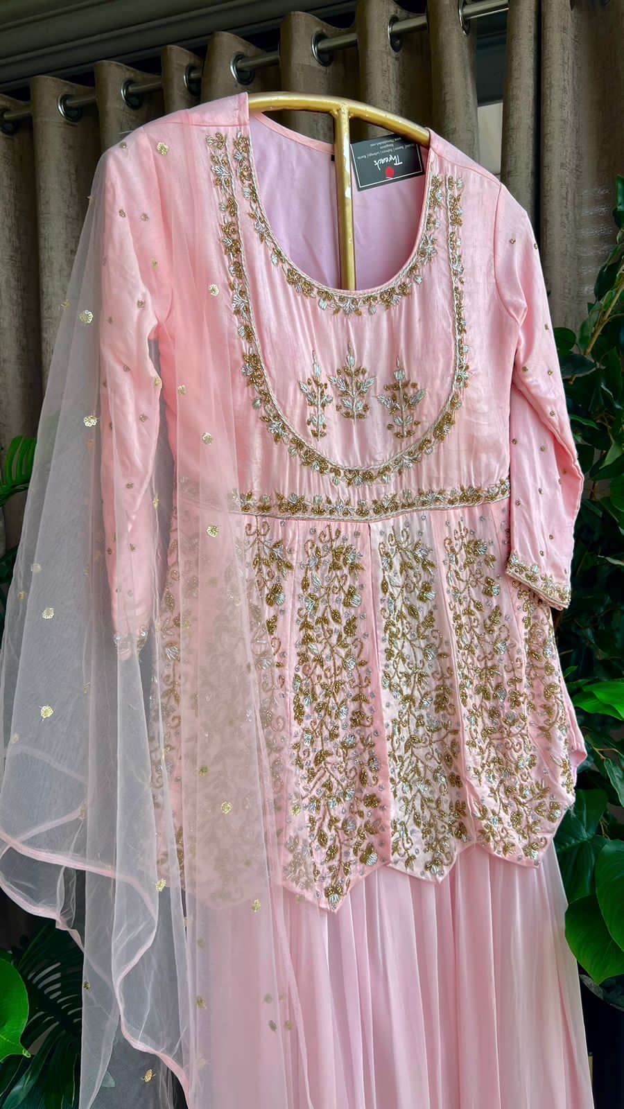 Powder Pink embroidered ethnic lehenga