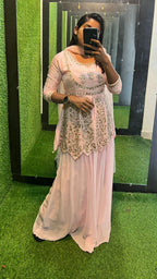 Powder Pink embroidered ethnic lehenga