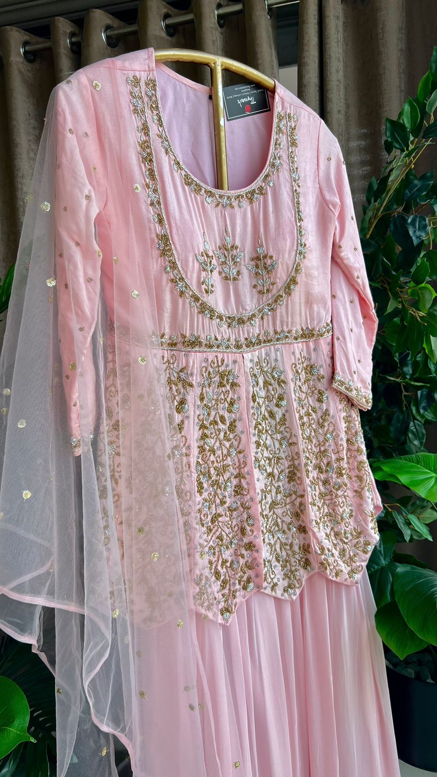 Powder Pink embroidered ethnic lehenga