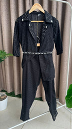 Black pearl worked coord set