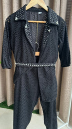 Black pearl worked coord set