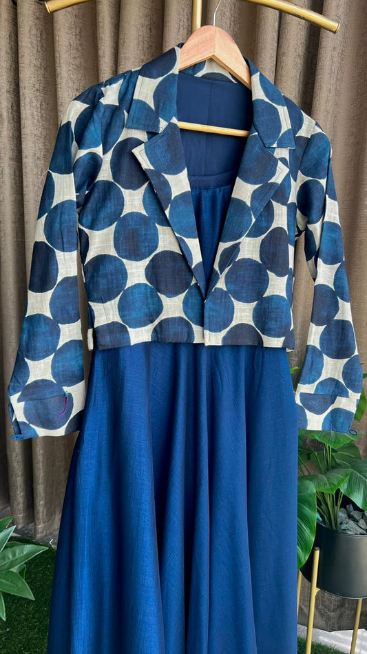 Blue spaghetti dress & blazer coord sets