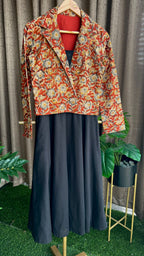 Black & red spaghetti dress & blazer coord sets