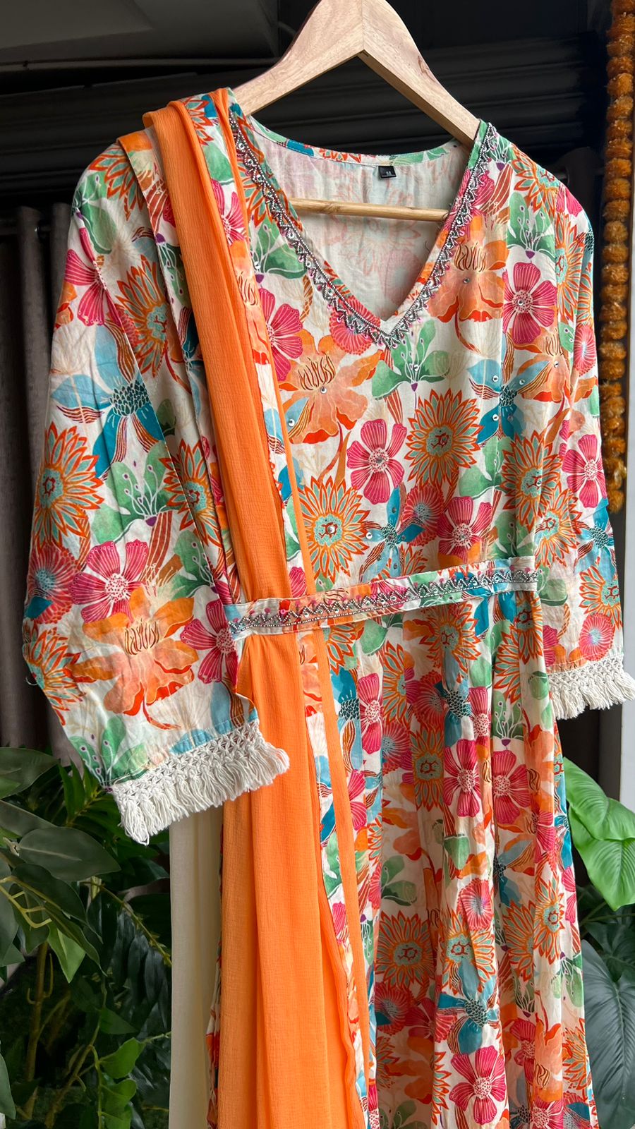 Cotton floral printed 3 piece kurti suit