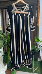 Black rayon cotton dress coord sets