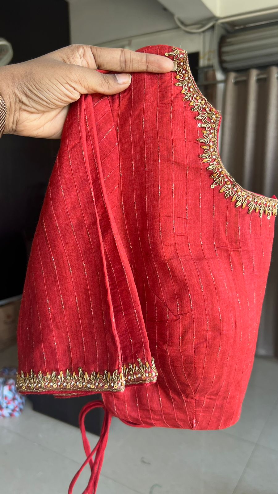Maroon floral printed kosa silk saree with handwork blouse