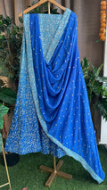 Blue heavy sequence embroidered ethnic lehenga