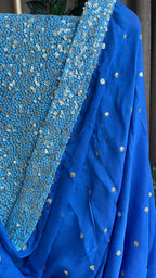 Blue heavy sequence embroidered ethnic lehenga