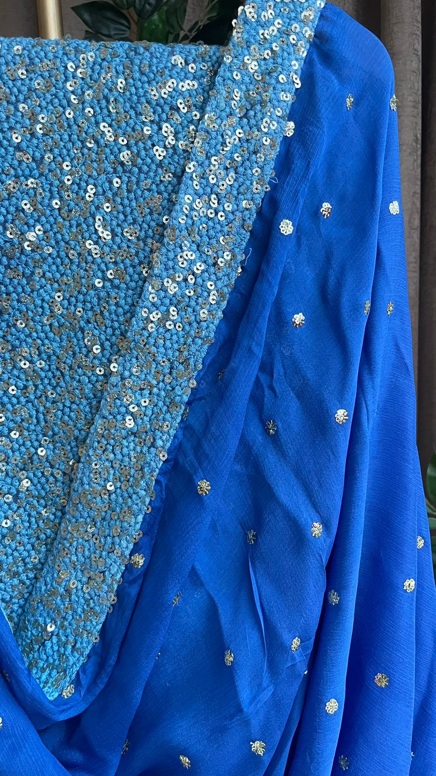 Blue heavy sequence embroidered ethnic lehenga
