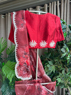 Maroon pearl handwork blouse