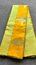 Multicolour kanjivaram soft silk saree with blouse