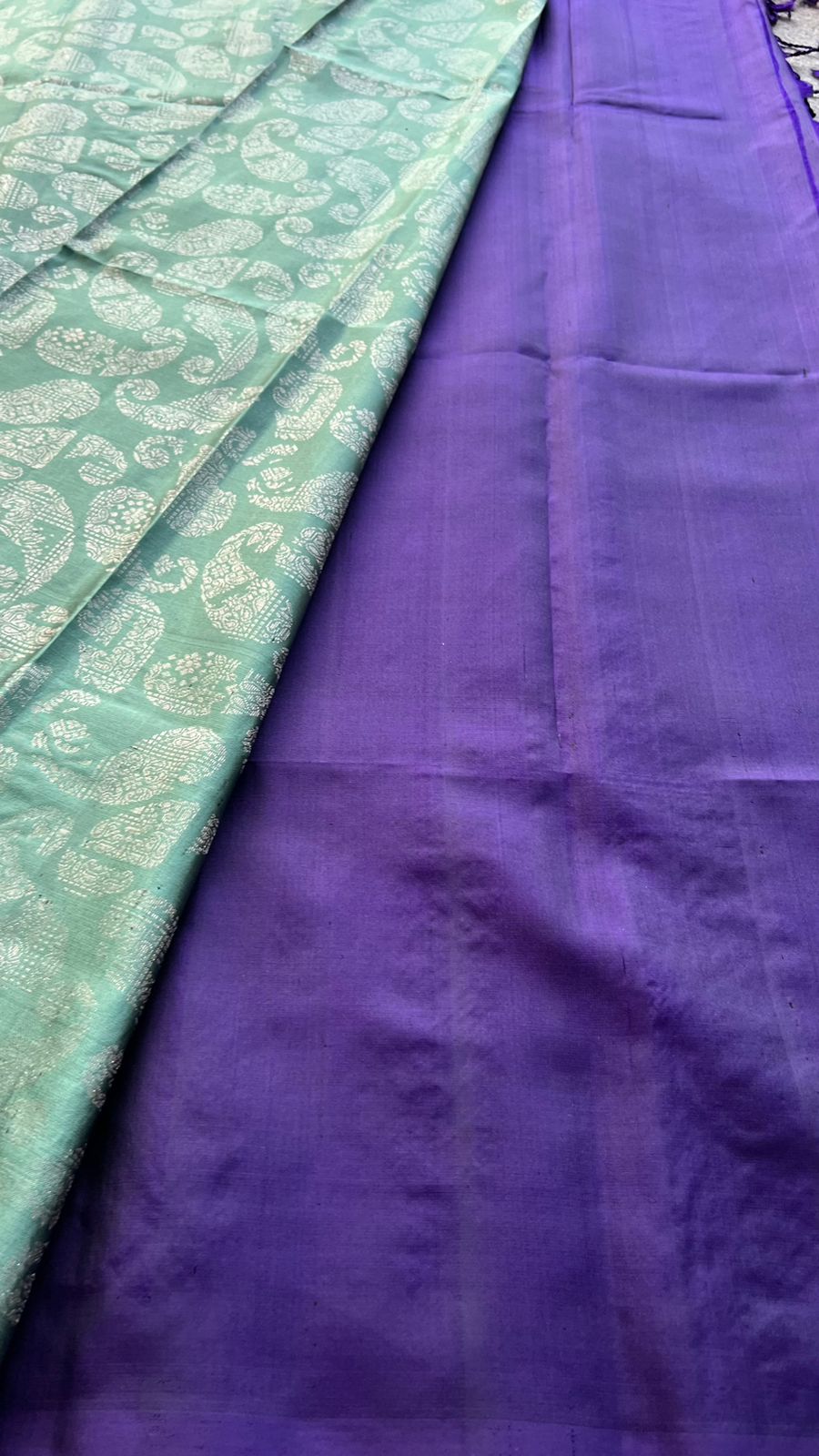 Tiffany blue kanjivaram soft silk saree with blouse