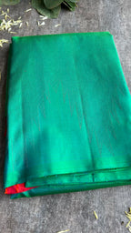 Sea green kanjivaram soft silk saree with blouse