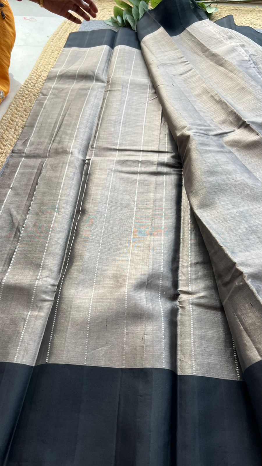 Silver tissue kanjivaram soft silk saree with blouse