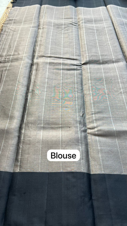 Silver tissue kanjivaram soft silk saree with blouse
