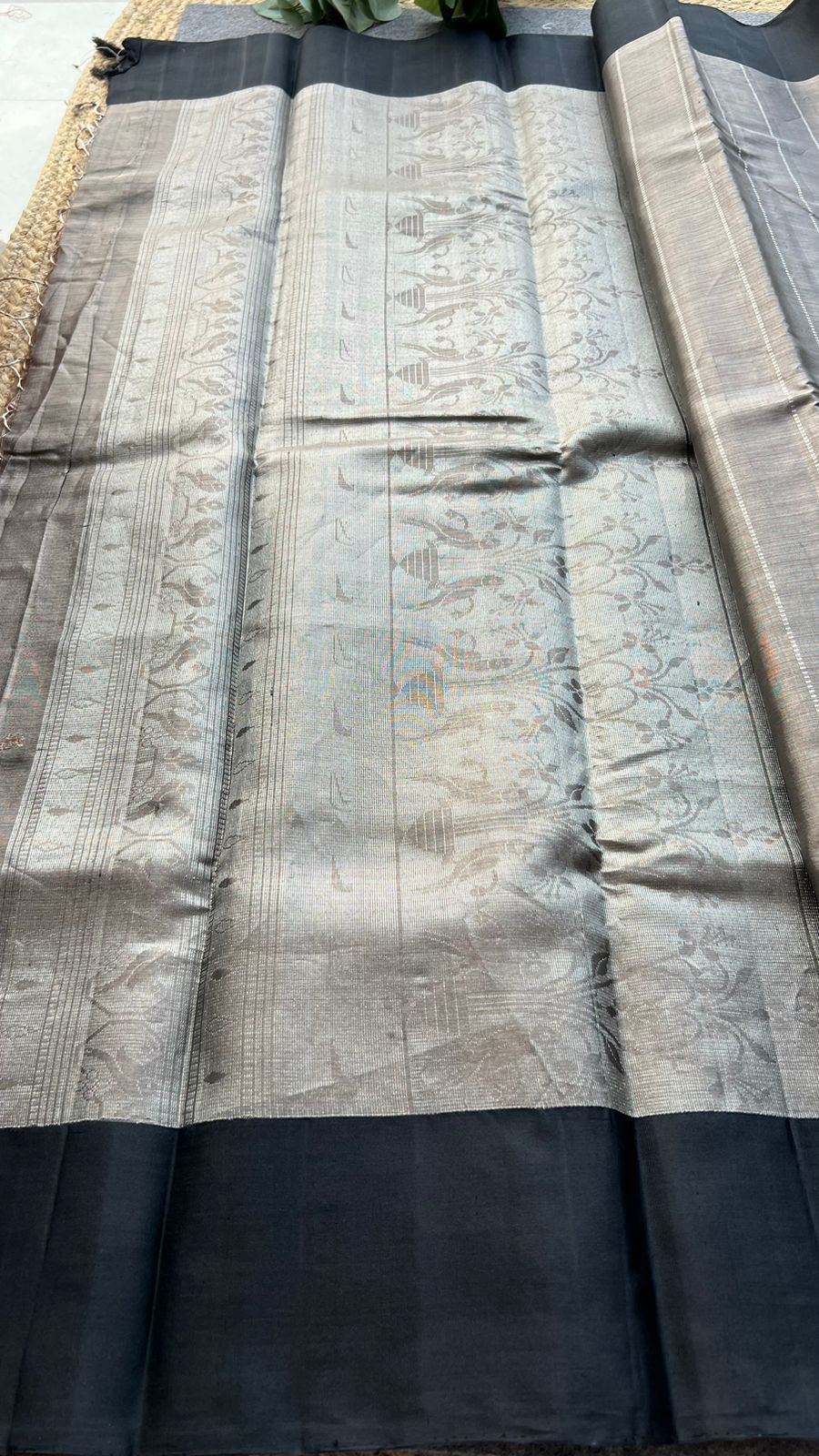 Silver tissue kanjivaram soft silk saree with blouse