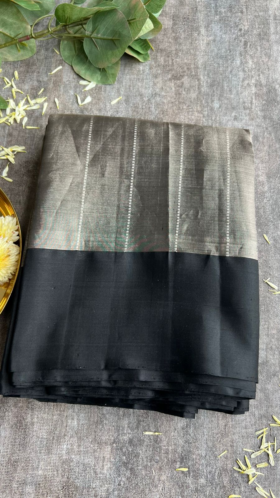 Silver tissue kanjivaram soft silk saree with blouse