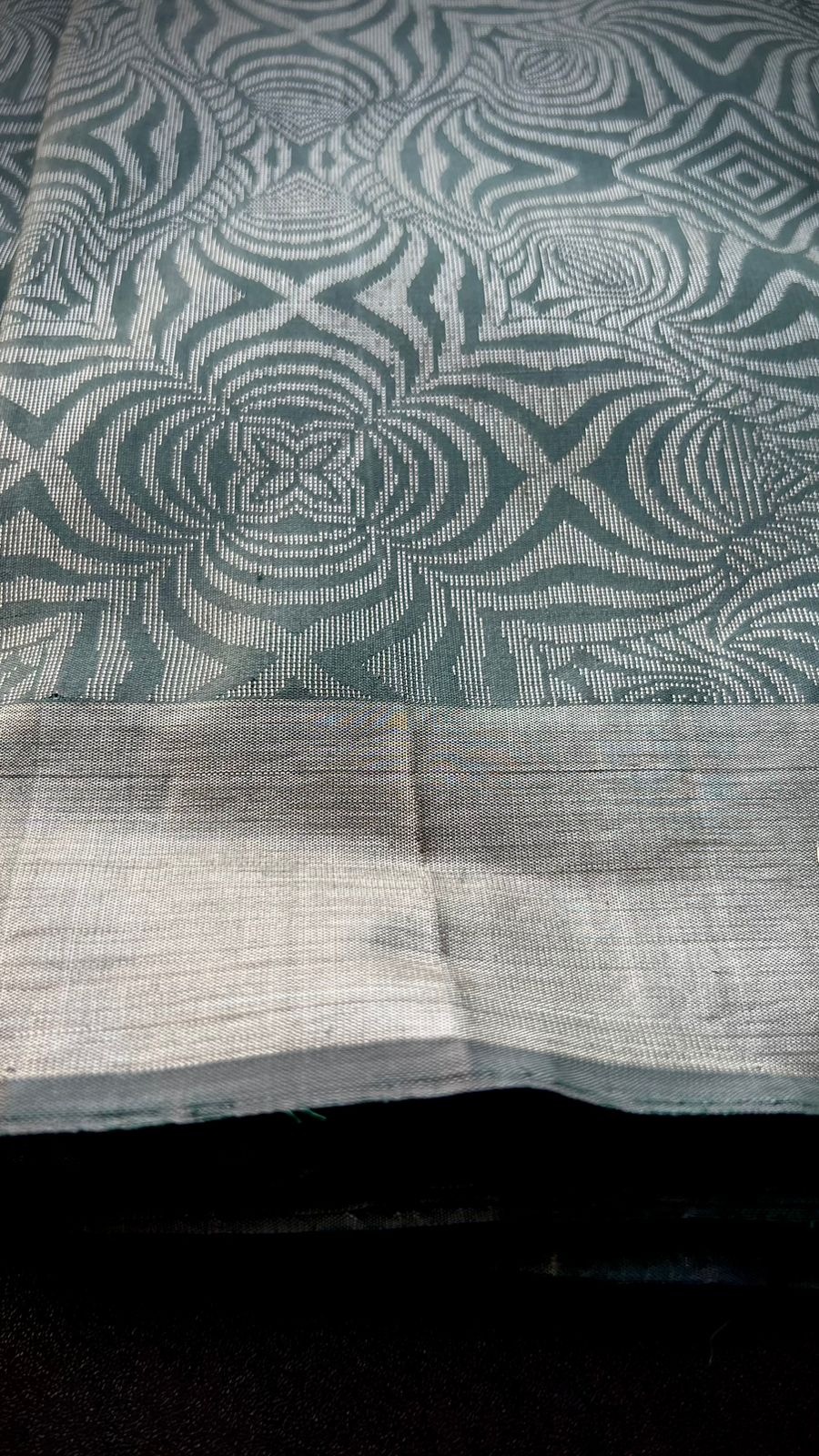 Grey silver kanjivaram silk saree with blouse