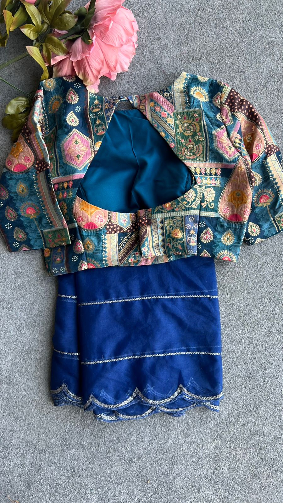 Blue silk banarasi  ( blouse )