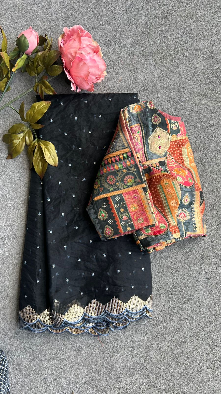 Black silk banarasi ( blouse )