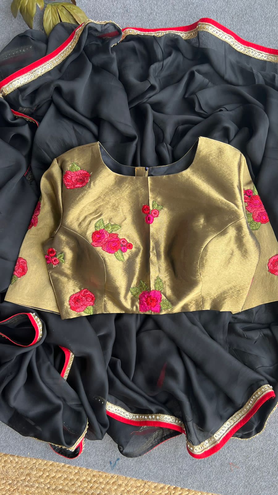 Varanasi gold embroidery blouse
