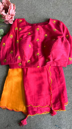 Pink silk embroidery work blouse  ( only blouse )