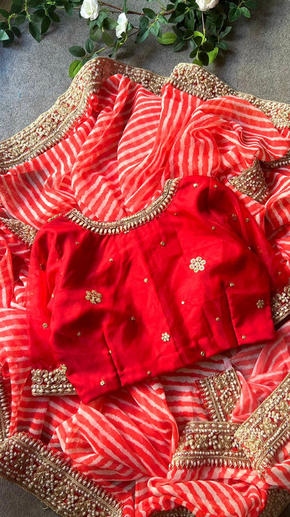 Reddish silk handwork blouse ( only blouse )