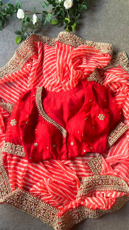 Reddish silk handwork blouse ( only blouse )