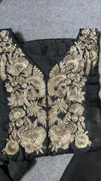 Black rayon embroidery 3 piece kurti suit