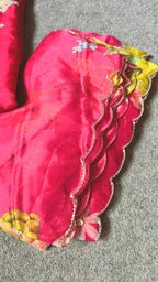 Pure rayon pink embroidery 3 piece kurti suit