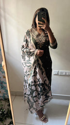 Mehandi green rayon silk embroidery 3 piece kurti suit