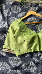 Pista beads hand work blouse