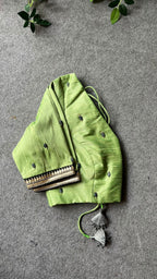 Pista beads hand work blouse