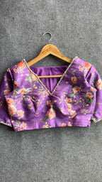 Lavender cotton pearl hand work blouse